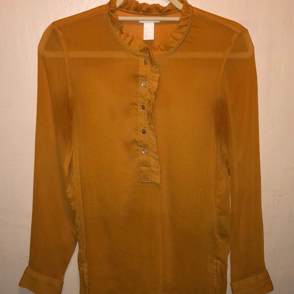 Long sleeve sheer blouse
